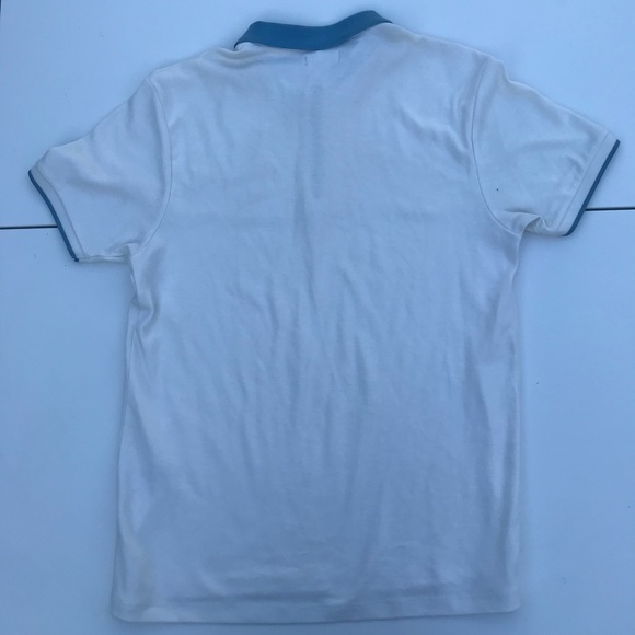 Topman Men's White/Blue Zipper Polo - Picture 4 of 7